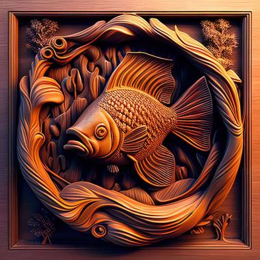 3D model Viviparous aquarium fish fish (STL)